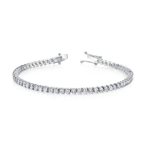 Ladies Diamond Tennis Bracelet 2 Prong