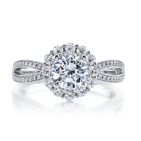 Ladies Halo Diamond Engagement Ring