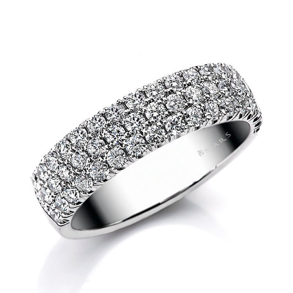 Ladies Diamond 3 Row Ring