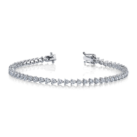 Ladies Diamond Tennis Bracelet 3 Prong