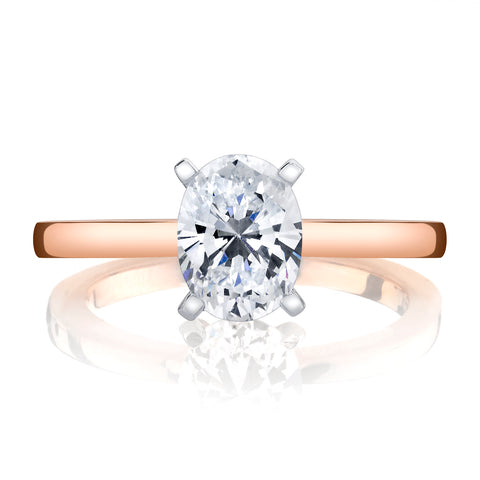 Ladies Solitare Oval Diamond Engagement Ring