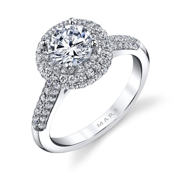 Ladies Halo Diamond Engagement Ring