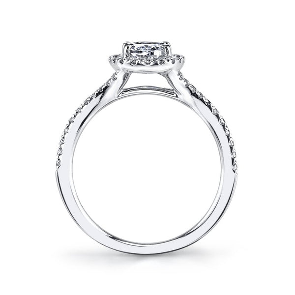 Ladies Halo Oval Diamond Engagement Ring