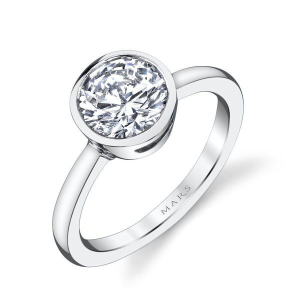Ladies Solitare Bezel Diamond Engagement Ring